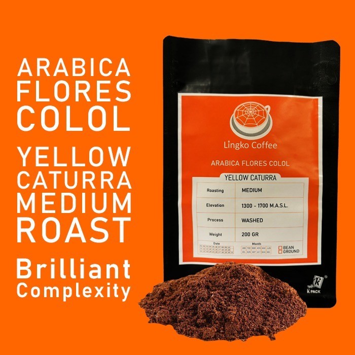 

[PROMO] ARABIKA ARABICA YELLOW CATURRA FLORES MANGGARAI COLOL MEDIUM 200 BUBUK - BUBUK SEDANG