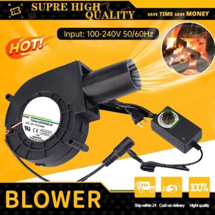 Kipas BBQ Portable Blower DC 12V dengan Kecepatan Disesuaikan - Blower
