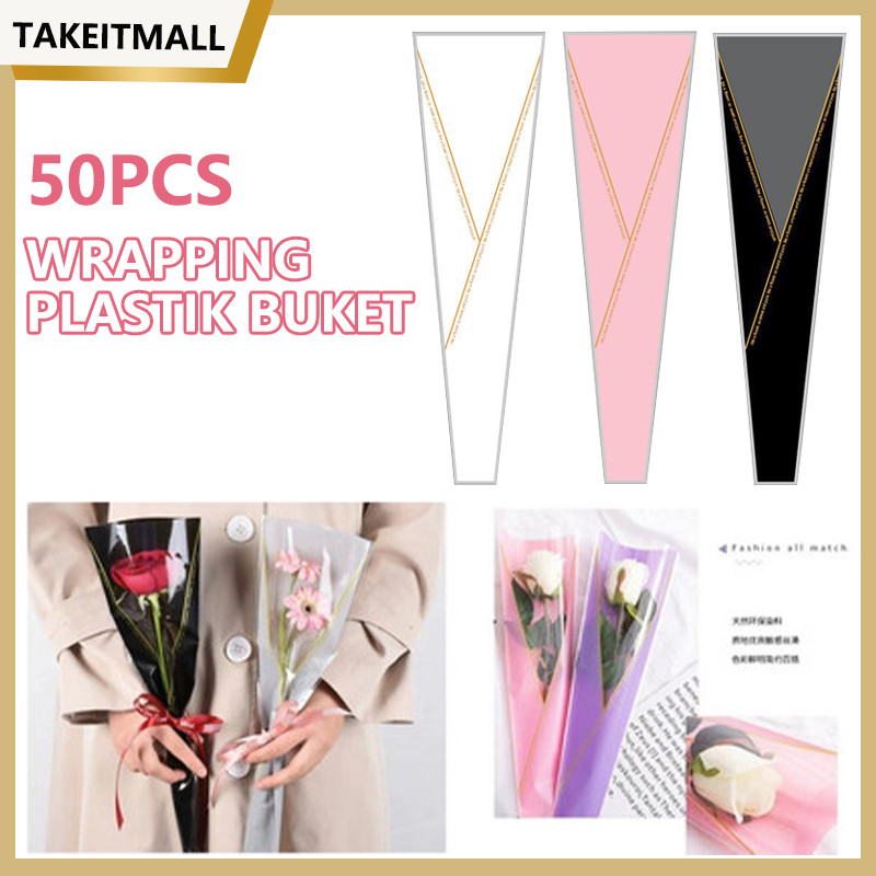 

Plastik Bungkus Bunga 50 Pcs/ Wrapping Plastik Untuk Mini Buket Rose
