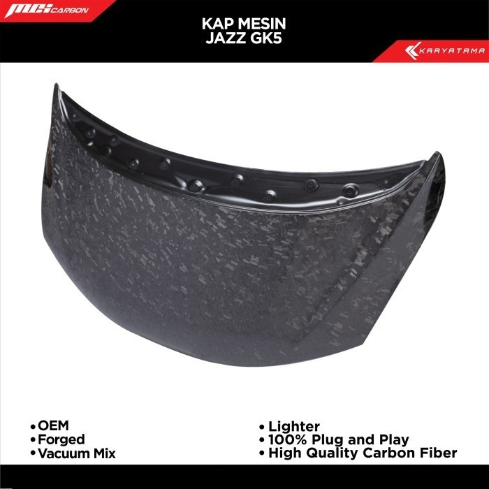 Kap Mesin Carbon Jazz GK5 OEM Style | MCI Carbon by Karyatama