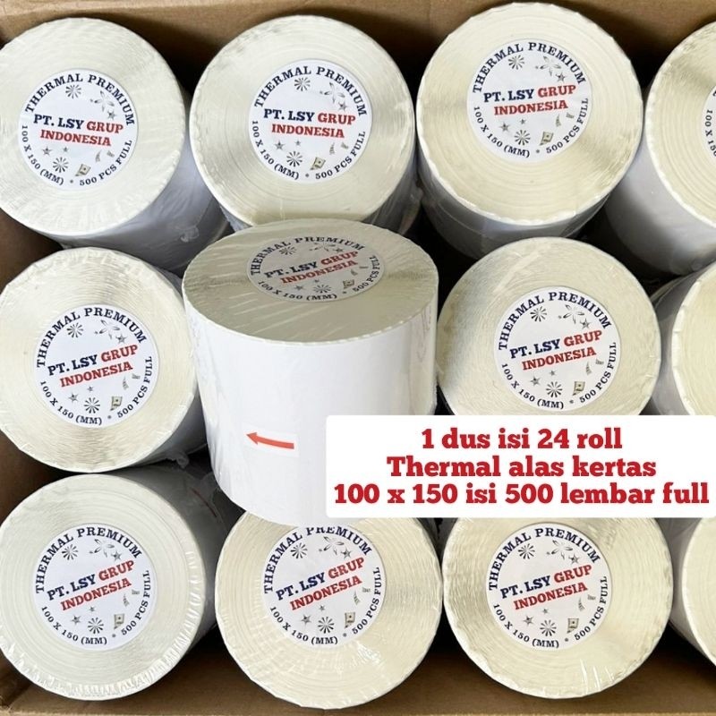 

stiker kertas label thermal / kertas barcode 100 x 150 mm A6 isi 500 lembar ( 1 dus isi 24 roll )