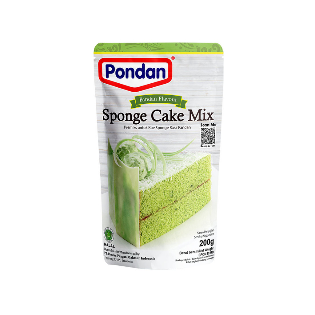 

PONDAN SPONGE CAKE MIX PANDAN\ TEPUNG PREMIX RASA PANDAN 200gr - ABO