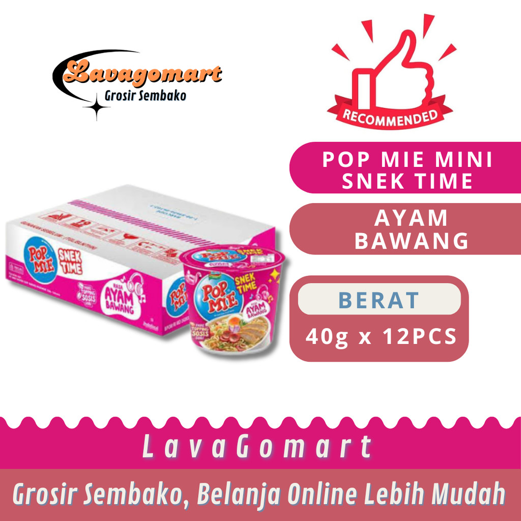 

POP MIE INSTAN CUP MINI AYAM BAWANG 40g - 1 DUS - LAVAGOMART - BANDUNG