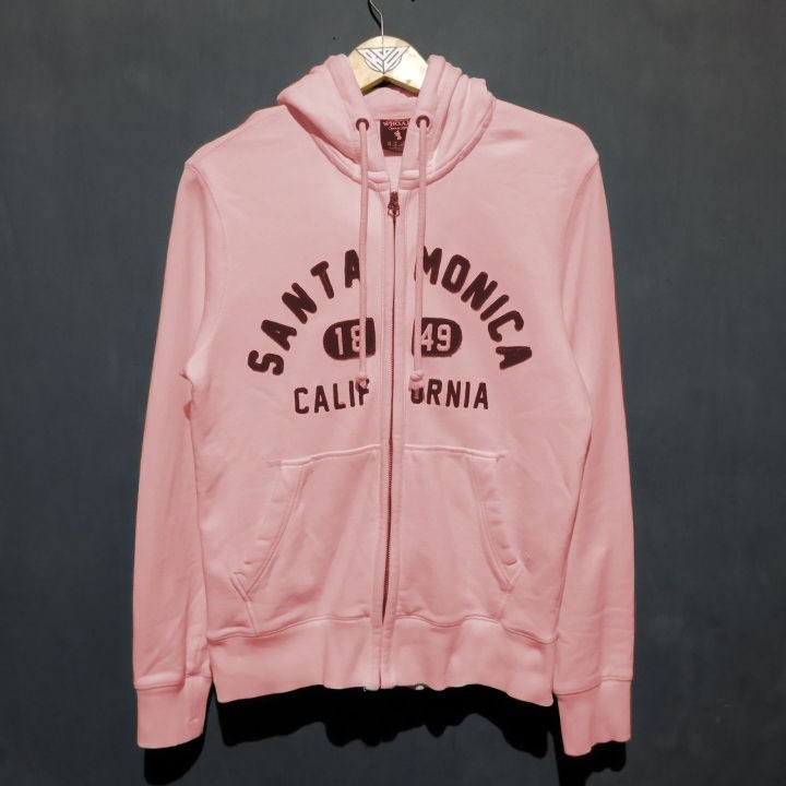 MAKEYOUSHOP Jaket Hoodie WHO AU California Texs Santa Monica Pink Pria Wanita Premium High Quality