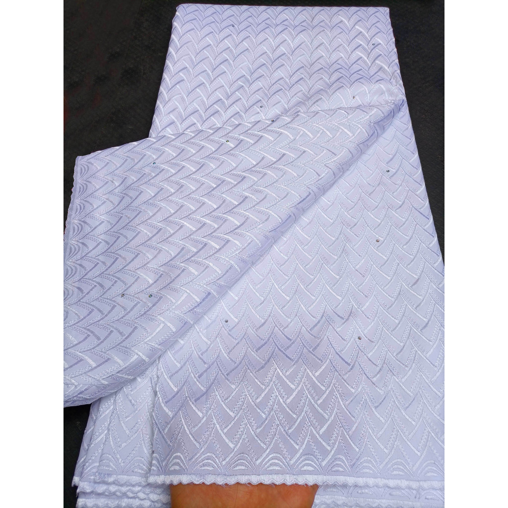

white atiku fabric for men cotton 2023 swiss voile lace polish lace nigerian lace jacquard brocade fabric high quality5yard 23-1