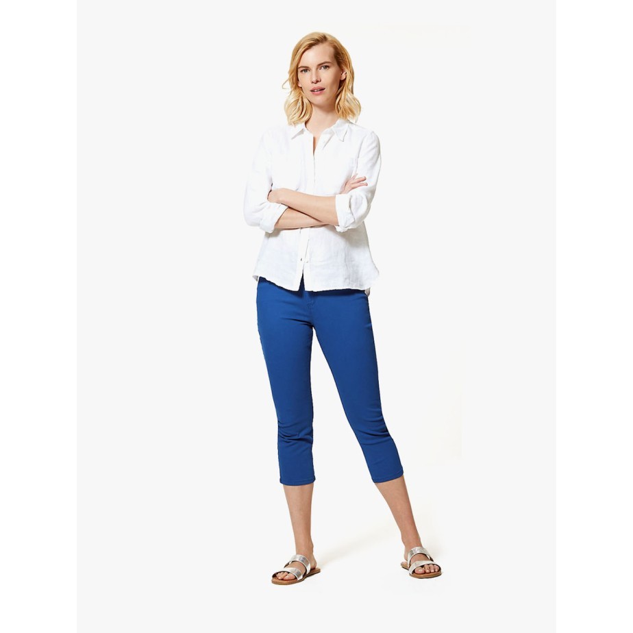 M&S - Celana Jeans Wanita - Cropped Super Skinny Jeans - Cobalt