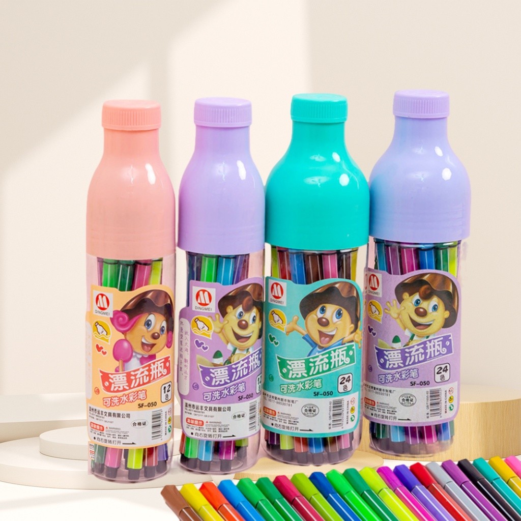 

Spidol Lukis Anak-Anak Isi 12pcs Warna-Warni Kemasan Botol BB141