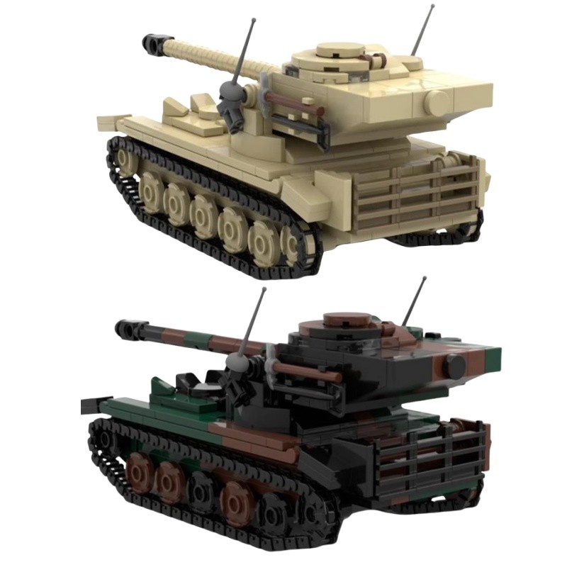 Hot AMX-13 Light Tank Model Military DIY Assemble Bricks Building Blocks Educational Toys Military A
