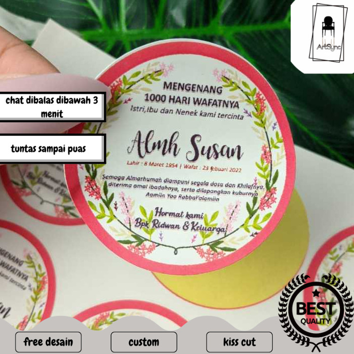 

Syncart 2-4 Stiker Haul Tahlil Pengajian Mengenang Wafatnya 40 100 1000 Hari Tahlilan Sticker