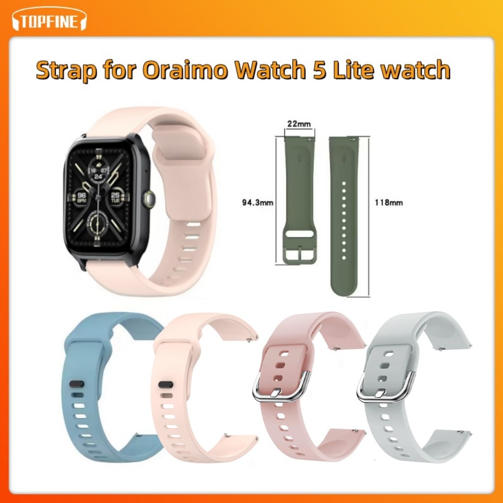 oraimo Watch 5 Lite Smartwatch STRAP Soft Rubber Band 22mm oraimo Watch 5 Lite Smartwatch Replacemen