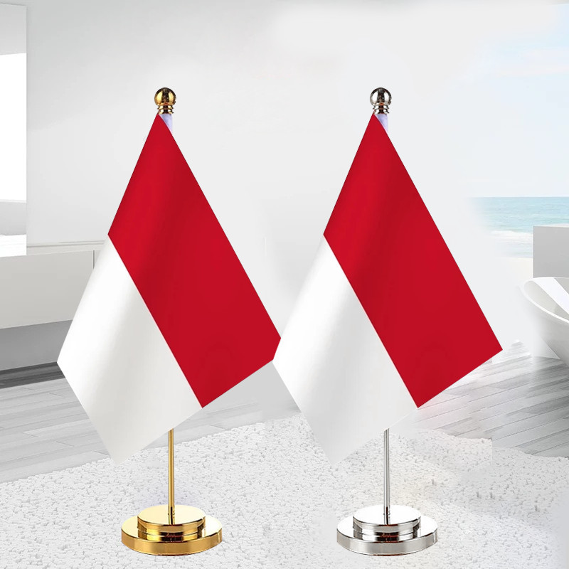 Bendera Merah Putih Meja Bendera Tiang Bendera Merah Set Bendera Negara Tiang Bendera Meja Tiang Ste