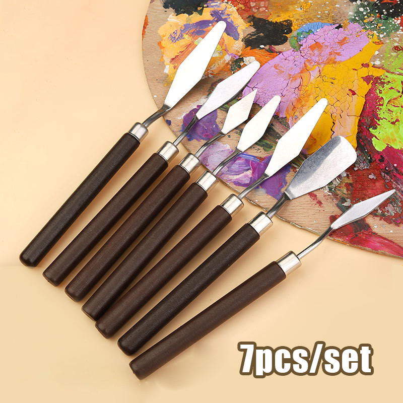 

7pcs Spatula Lukis Painting Knife Pisau Palet Lukis Pisau Palet Palette Knives