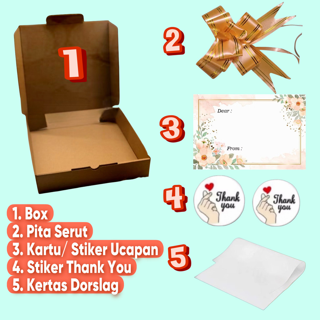 

AYU- Box Hampers Kotak Kado Pita dan Kartu Ucapan