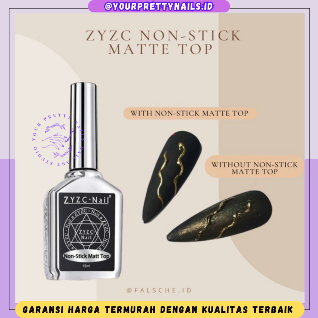 ZYZC Rubber Non Stick Matte Top Coat Frosted 15ml Professional Nail Art Functional Glue Matt Top Coa