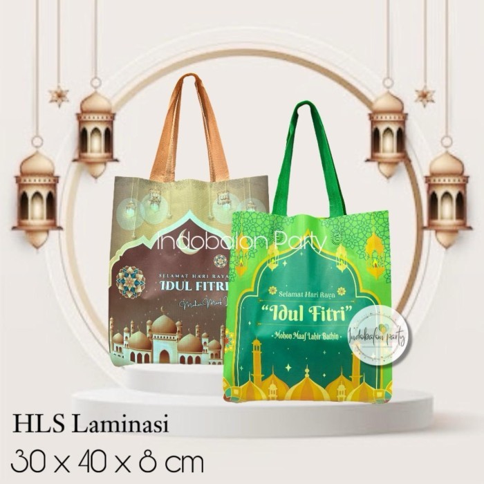 

ISI 12 Tas Souvenir Lebaran / Goodie Bag Idul Fitri Hampers Laminasi M