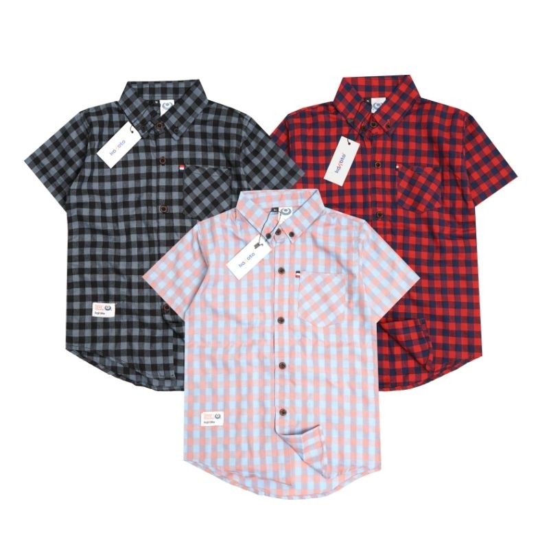 Kokotosaka Kemeja Anak Kotak-Kotak Lengan Pendek / Kemeja Anak Laki-Laki Motif Kotak-Kotak Umur 1-12