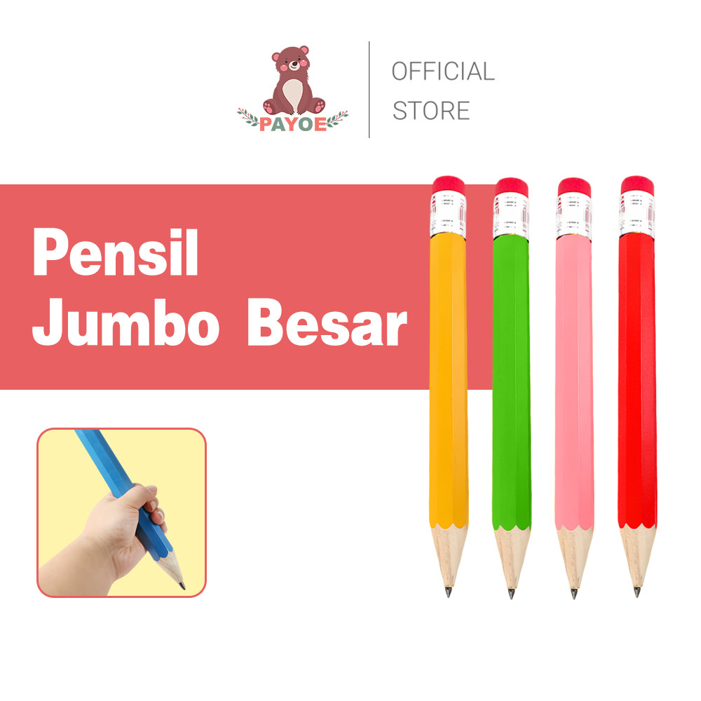 

PAYOE Pensil Jumbo Kayu Besar Warna warni Alat Peraga Edukasi Dekorasi