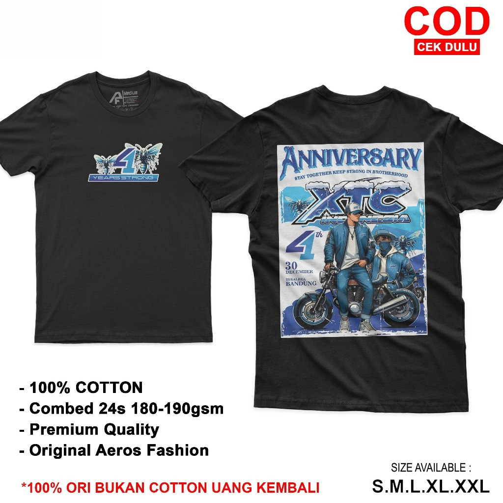 KAOS XTC INDONESIA TSHIRT ANNIVERSARY 41TH XTC PREMIUM COTTON COMBED 24s UNISEX