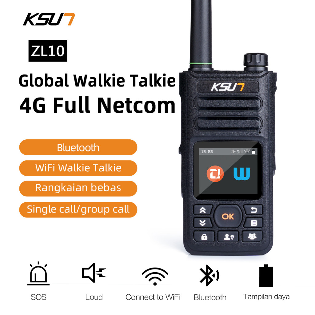 KSUN HT ZL18  Global  Walkie talkie zello Walkiefleet app HT jarak jauh 1000KM 4G/WIFI POC