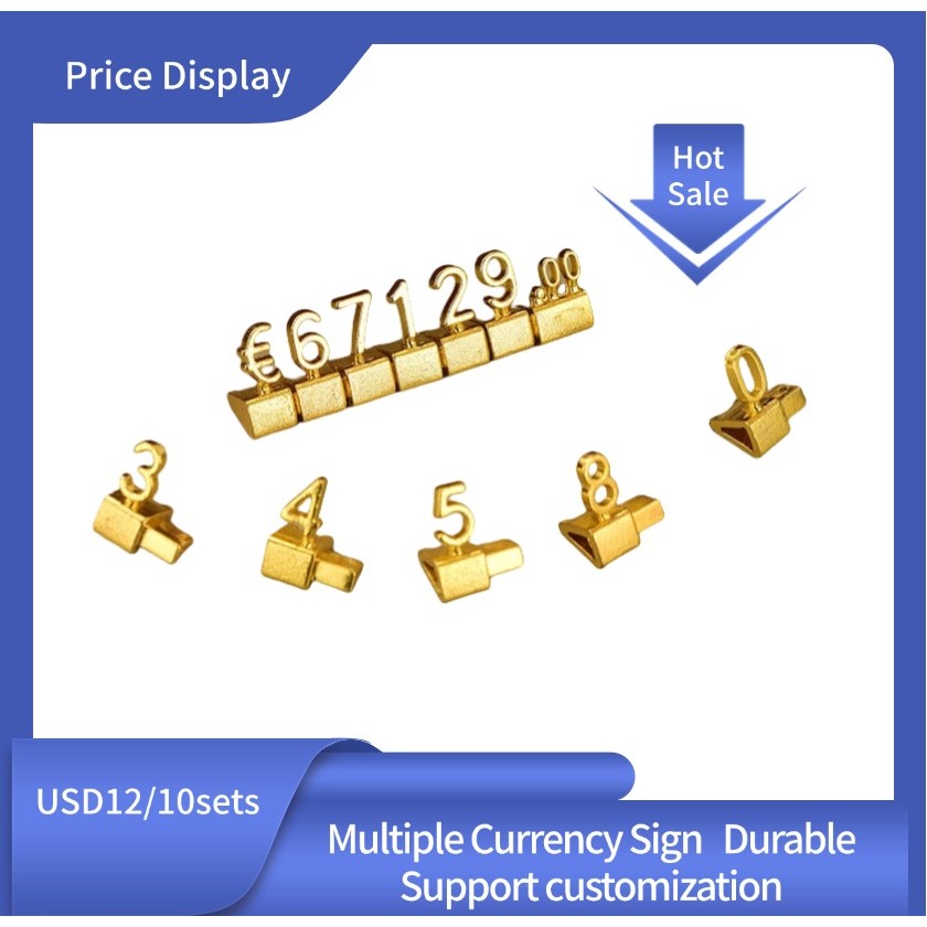 

10sets 3D Metal Price Tag Price Display The Same Digital Price Cubes Jewelry Price Label Watch iphone Tag Price in Euro Dollar