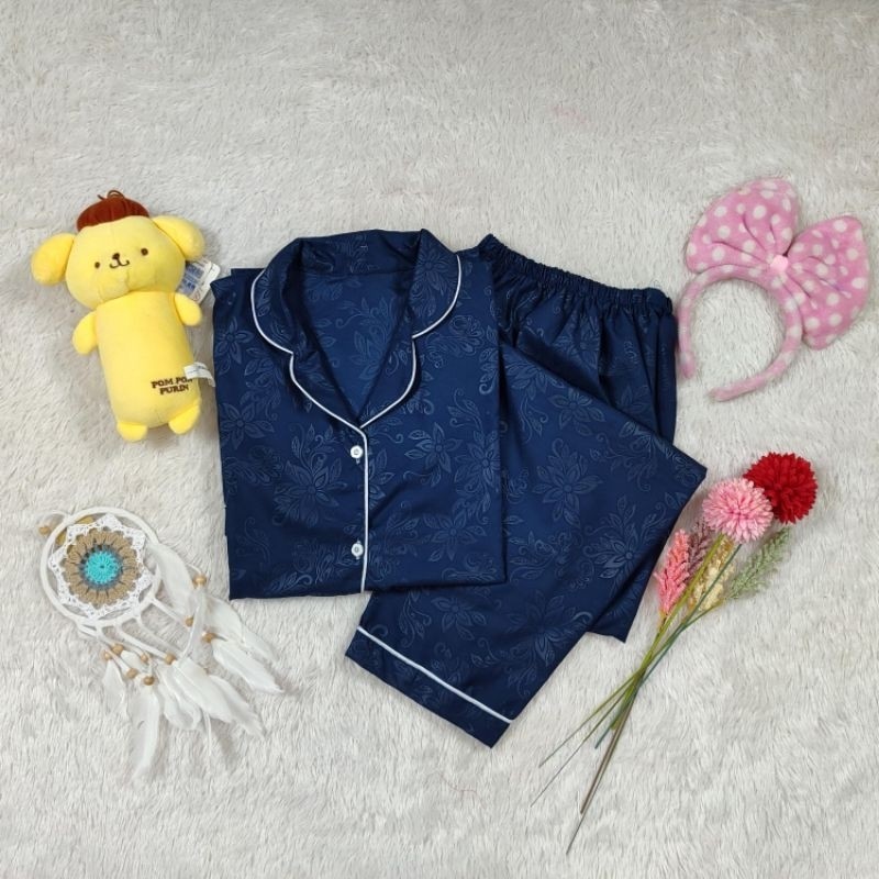 BAHAN PREMIUM / PIYAMA POLOS EMBOS PP CELANA PANJANG LENGAN PANJANG STANDAR / JUMBO BAJU TIDUR KATUN