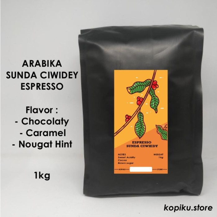 

Biji Kopi Espresso Arabika Sunda Ciwidey 1kg (Biji / Bubuk) - Biji Kopi