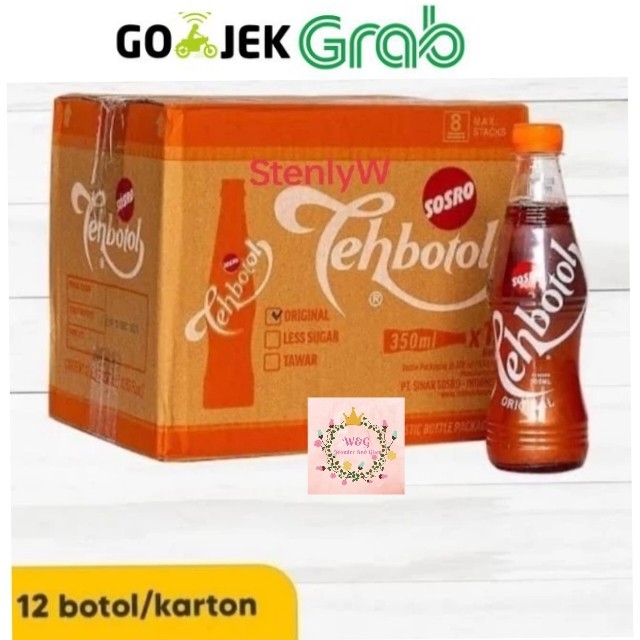 Teh Botol 350ml Pet Original / Teh Botol Sosro 350ml 1 Dus 12 Pcs