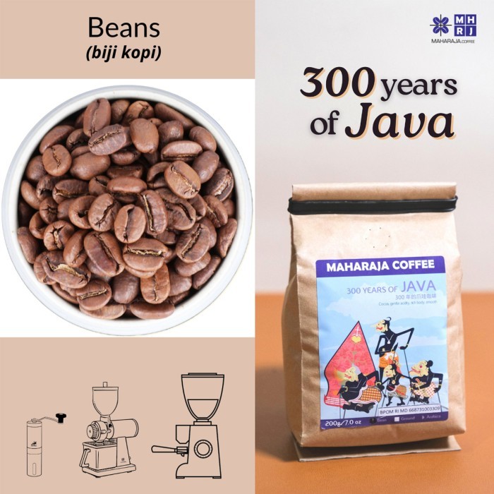 

Fresh roast Kopi Jawa 300 Years 200g Arabica sangrai Maharaja Coffee - Biji-Beans
