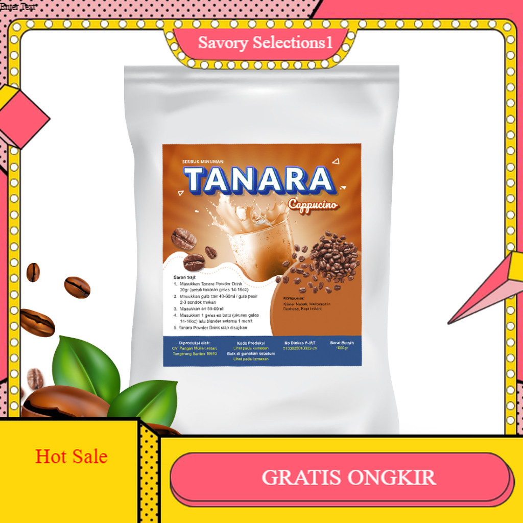 

【SAVORY】 FLASH SALE!! Bubuk Cappucino 1kg - Serbuk Minuman CapCin 1 Kg - Bubble Drink Milkshake Ice Blend - Tanara Powder