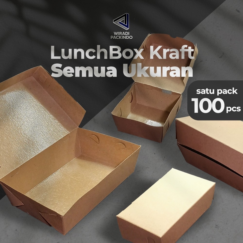 Kotak Makan Kertas / Paper Lunch Coklat /Kemasan Makanan Kraft All Size