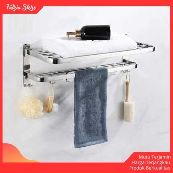 Gantungan Handuk Kamar Mandi Stainless Dinding Lipat Minimalis Hotel - Fatria Store