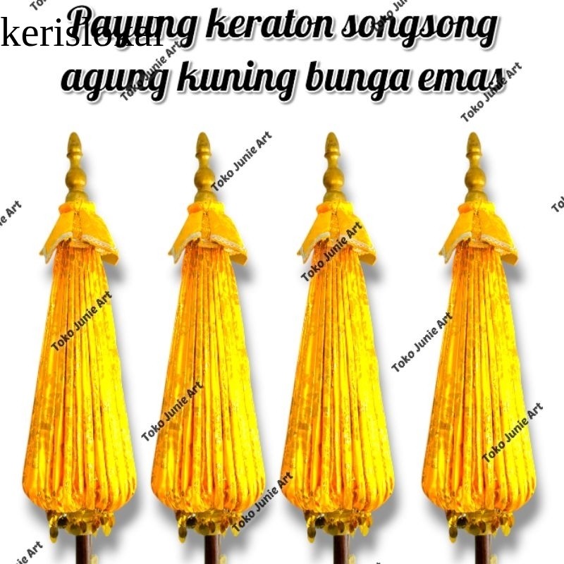Payung keraton payung dekorasi payung tedung payung jaranan kuning motif bunga kl12