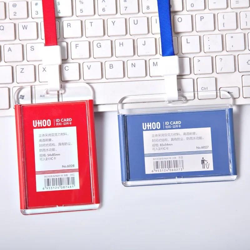 

Transparent Card Sleeve with Lanyard Employee Badge Holder Id Credit Card Holder Case Student Bus Card Holder Office Accessories