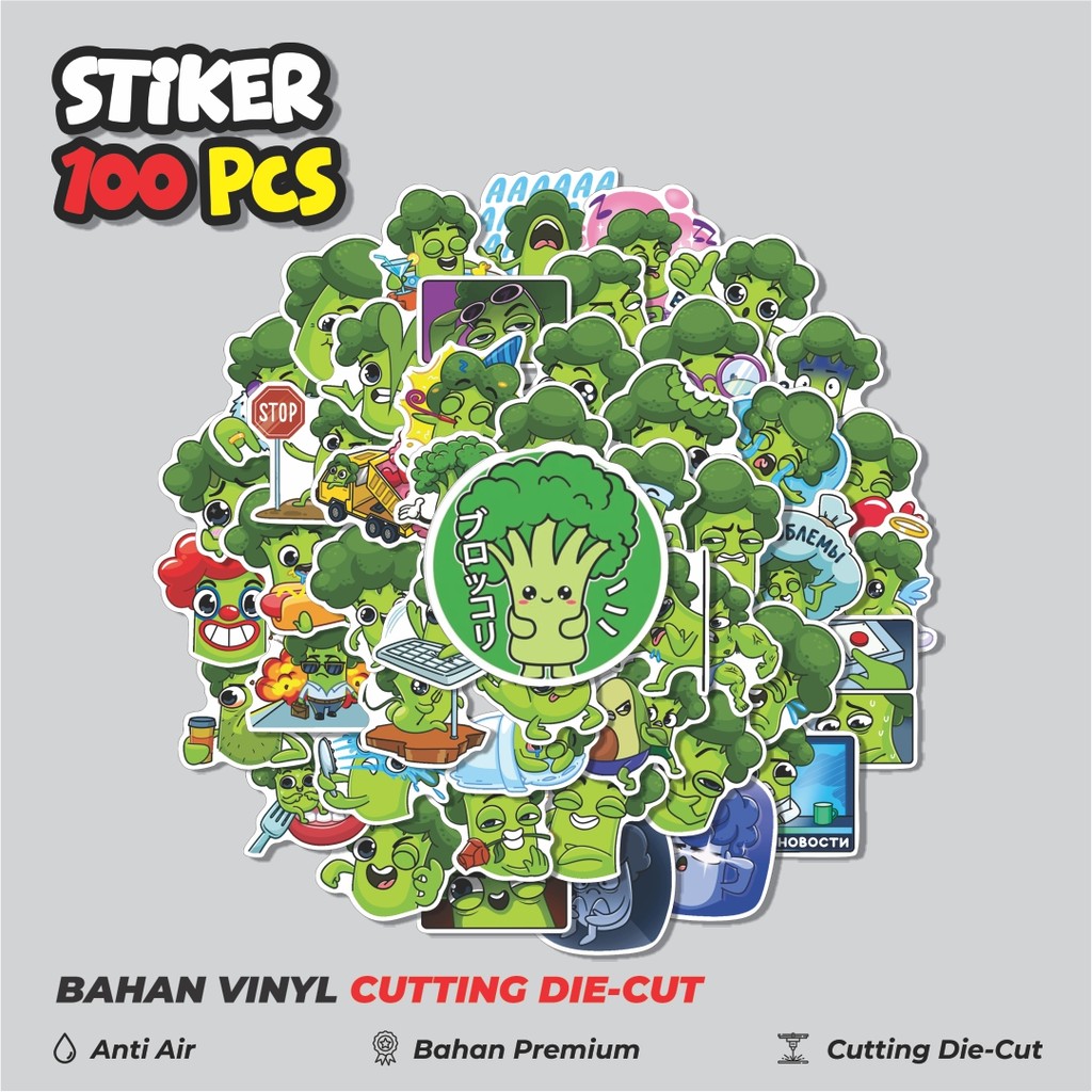 

Terbaru! 50 pcs Stiker Sayuran Brokoli Dekorasi Lucu Kreatif untuk Notebook, Skateboard, HP