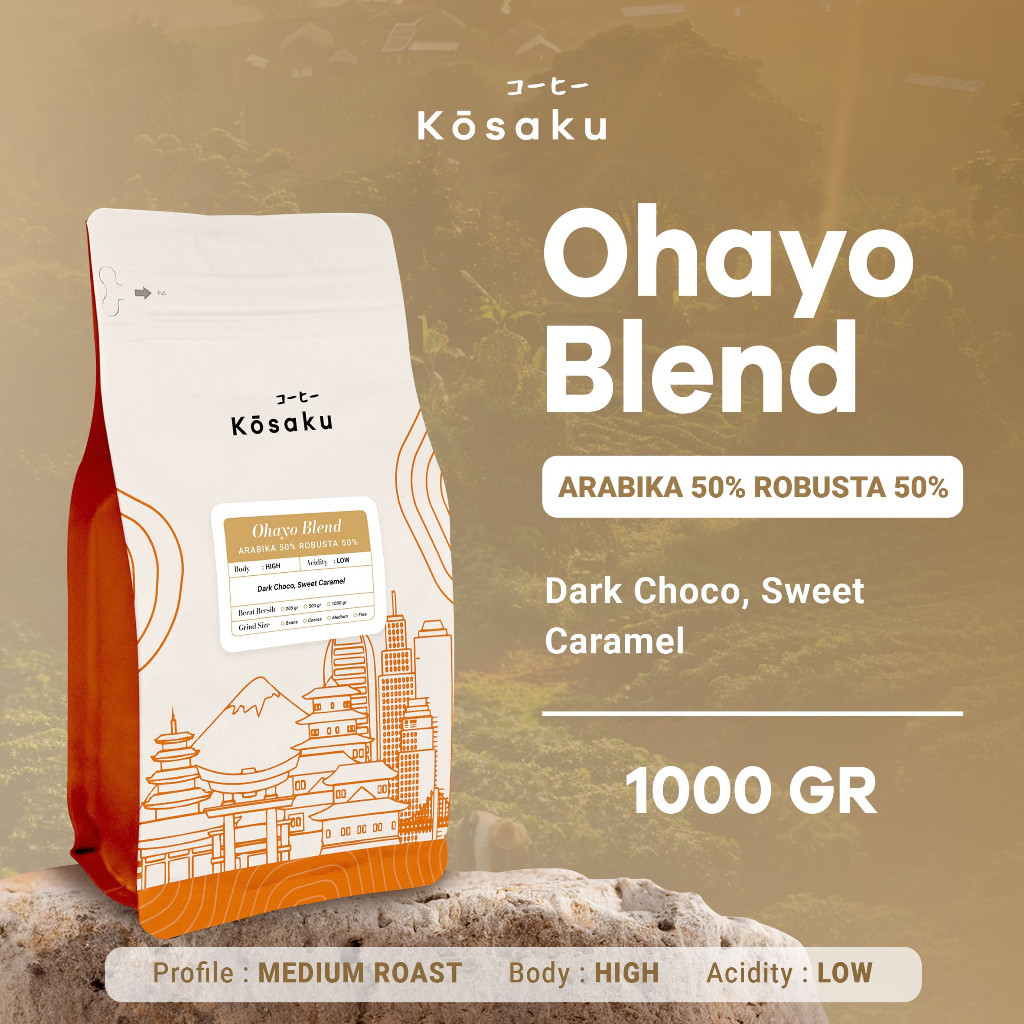 

JAMIN MURAH !!!Biji Kopi Bubuk Ohayo Blend House Blend 50% Arabika Robusta Coffee Beans 1 kg – Kosaku Roaster(BISA LANGSUNG ORDER)