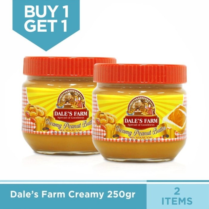 

New Arrival [BUY 1 GET 1] - Dale’s Farm Peanut Butter Creamy 250gr