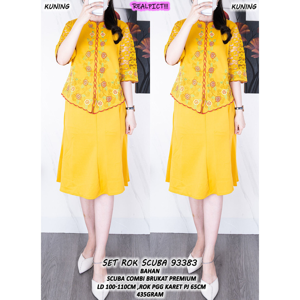 SET ROK SCUBA 93383  #pakaian setelan dress atasan blouse kemeja