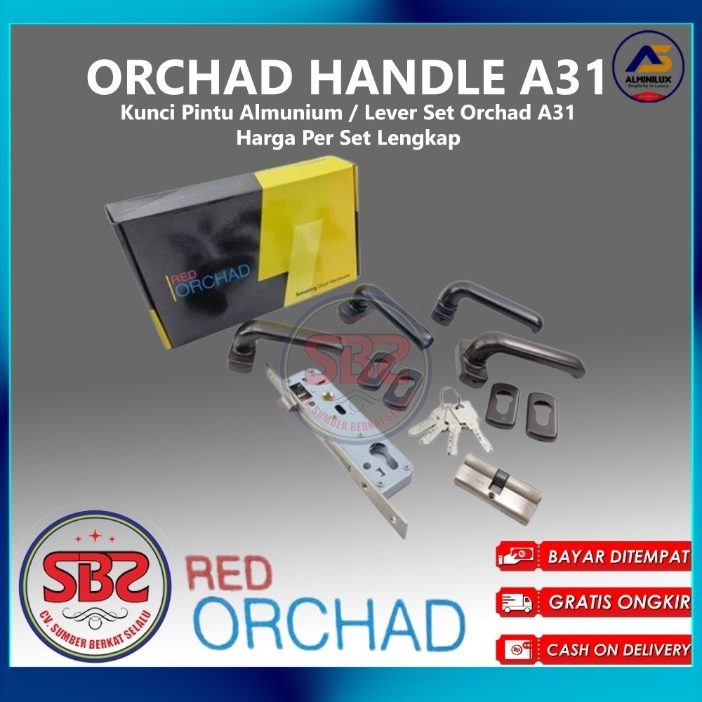 ORCHAD A31 - Kunci Pintu Aluminium Orchad A31 - Lever Set Orchad A31 / Kunci Pintu Almuni Orchad A31