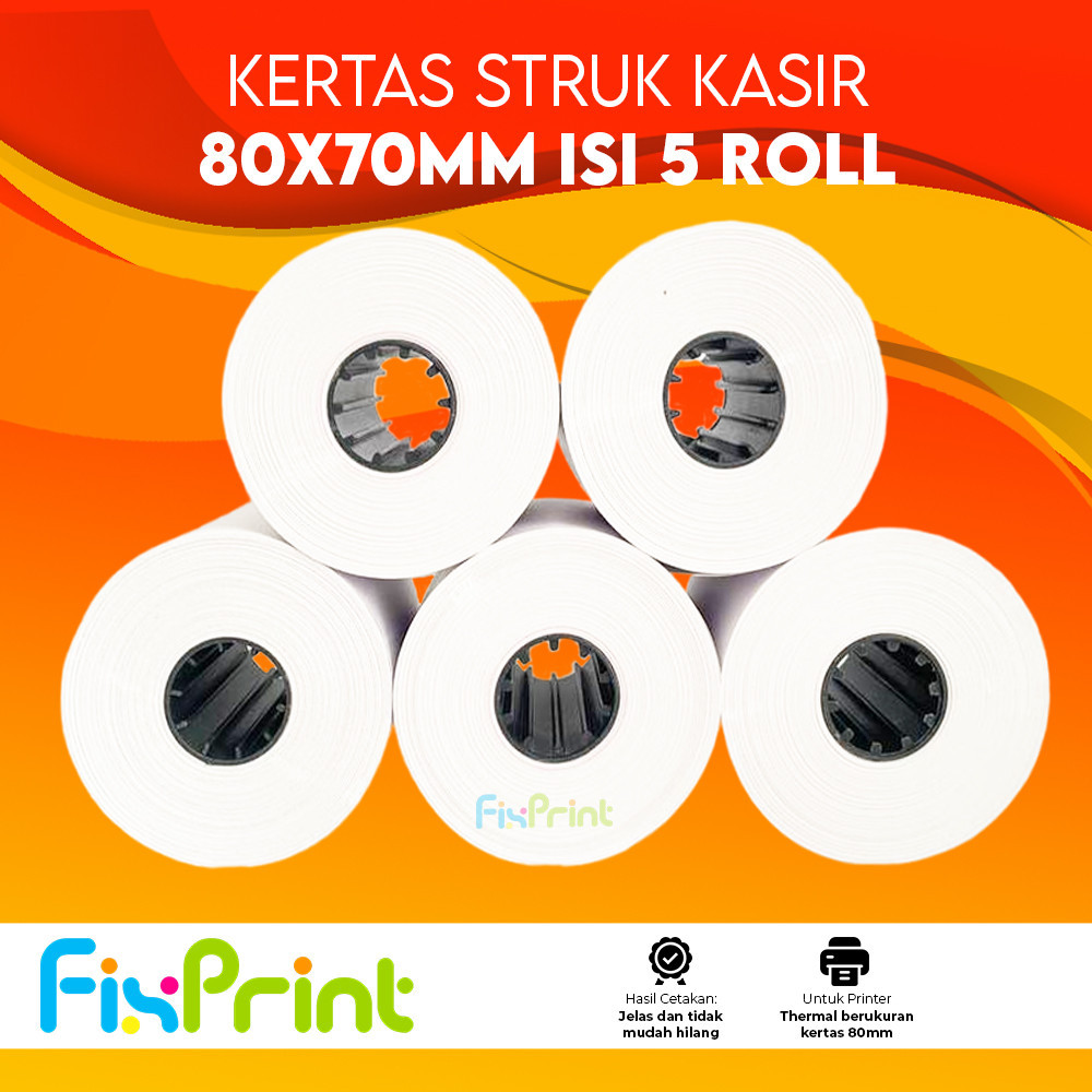 

Kertas Thermal Kasir 80x80mm 80x70mm Kertas Struk Continous Paper Roll 80x70mm 80x80mm New