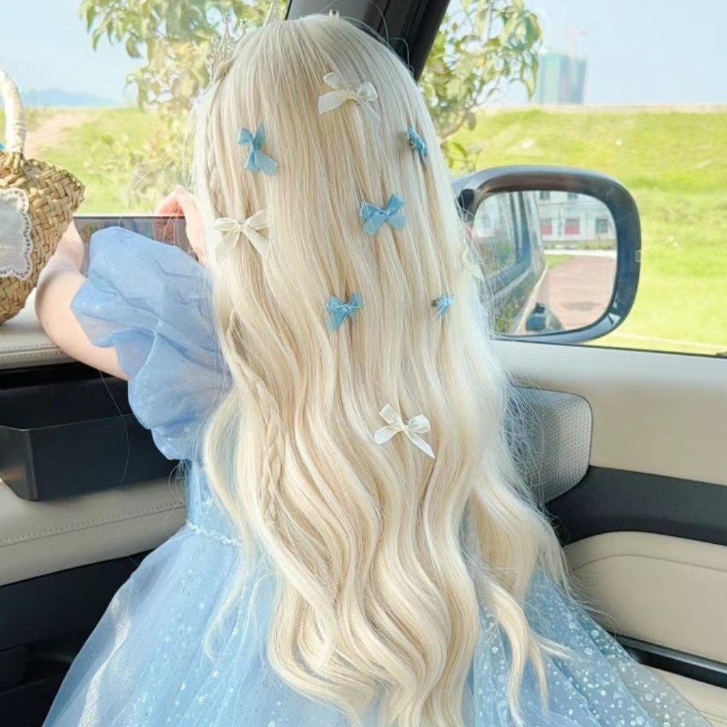 Rambut Palsu Princess untuk Anak-anak Wig Princess Cos Wig Kepala Penuh Universal Rambut Keriting Pa