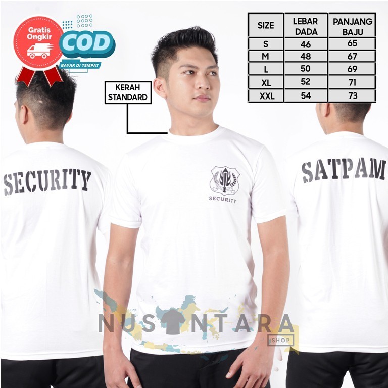 Kaos Satpam Putih Kaos Dalam Security Putih