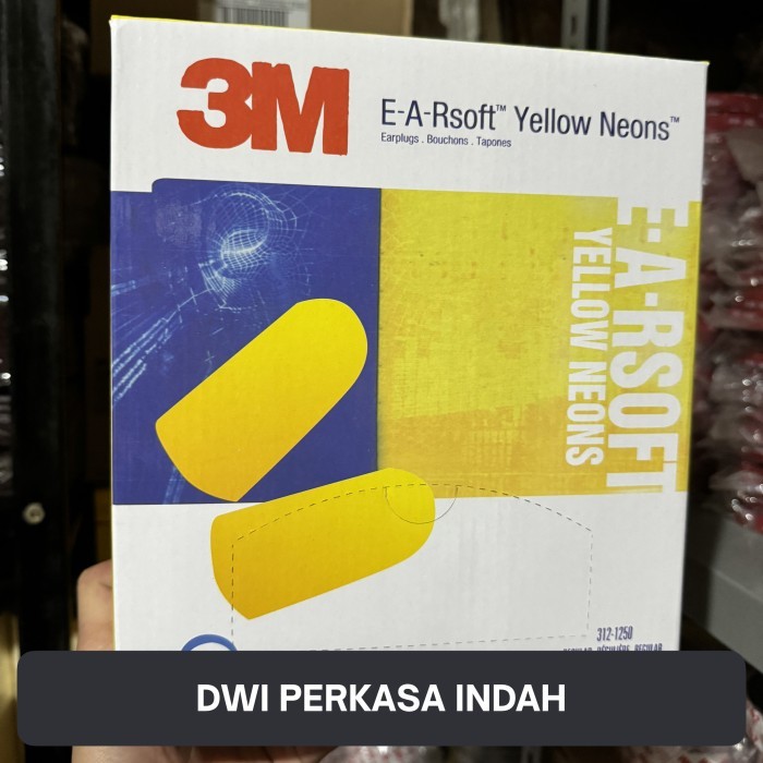 Ear Plug 3M Yellow Neon Penutup Telinga 1 Box Original