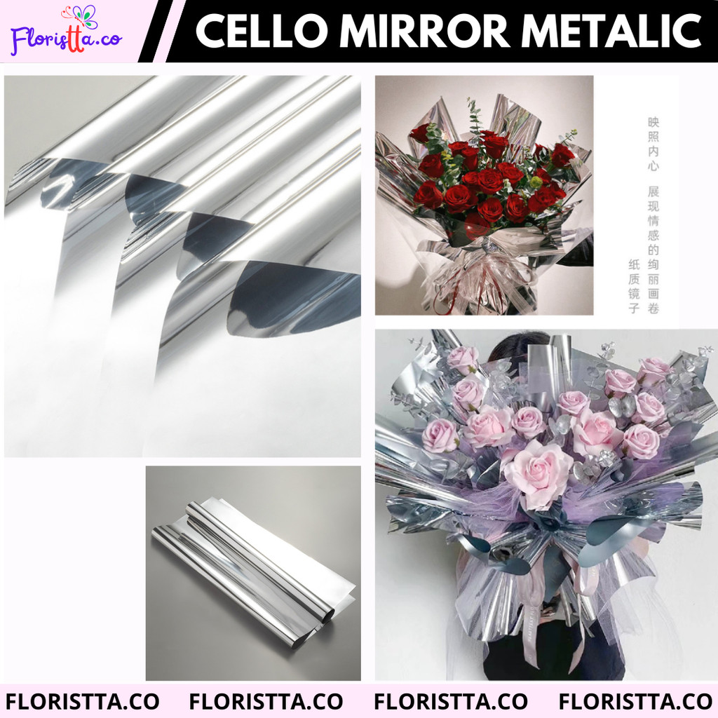 

Kertas Buket Cellophane Mirror Metalic (Pack isi 20)
