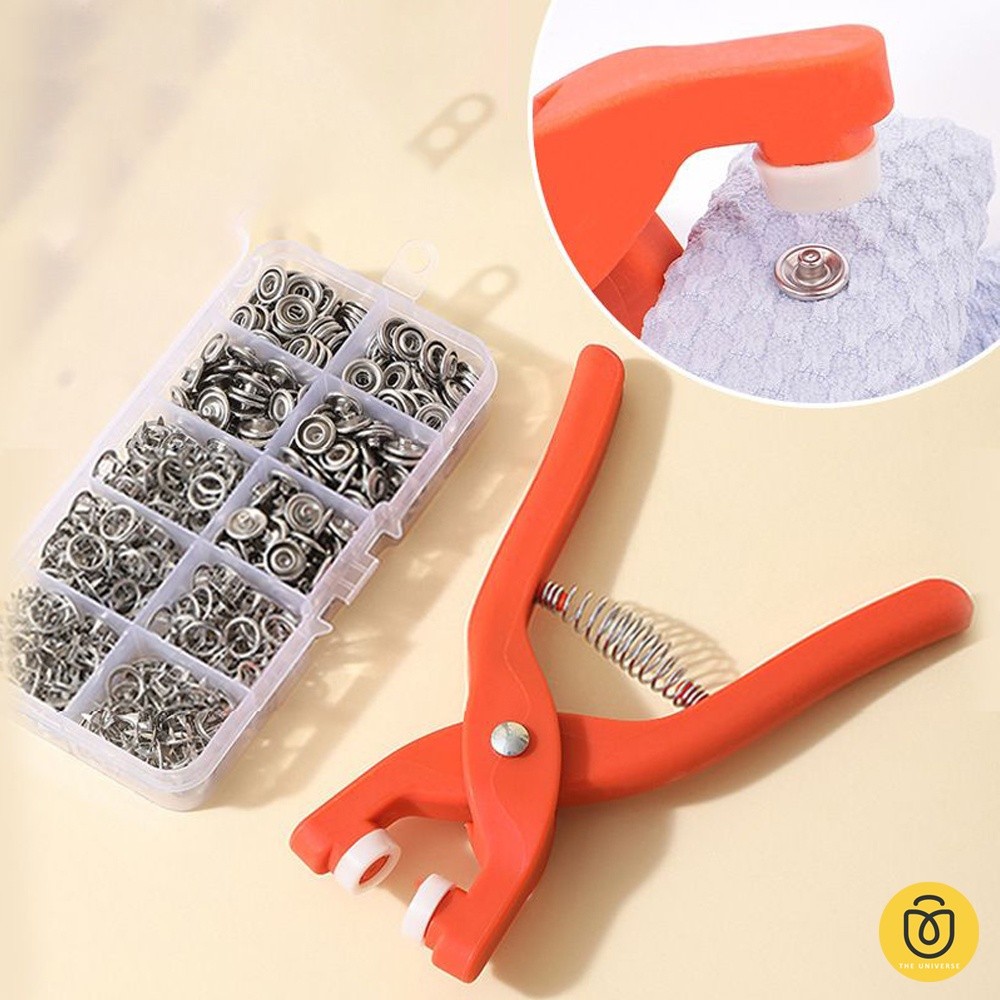 Set Tang + Paku Rivet + Pengencang Kancing Snap - Tang Penjepit Kancing Snap