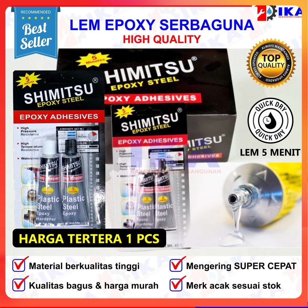 

SHIMITSU Lem Epoxy Lem Besi Shimitsu - 48 Gram - LEM BESI 5 MENIT EPOXY ADHESIVES