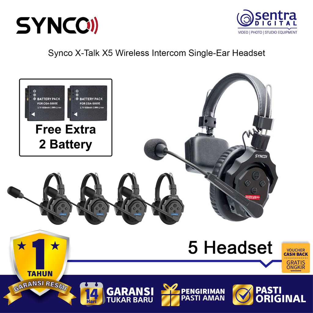 Synco X-Talk / Xtalk X5 Wireless Intercom System - 2 Headset