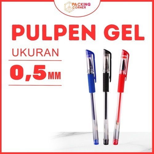 

PROMO Pulpen Gel Ink Pen Bullet Tip 0.5mm Pena Alat Tulis Hitam Merah Biru