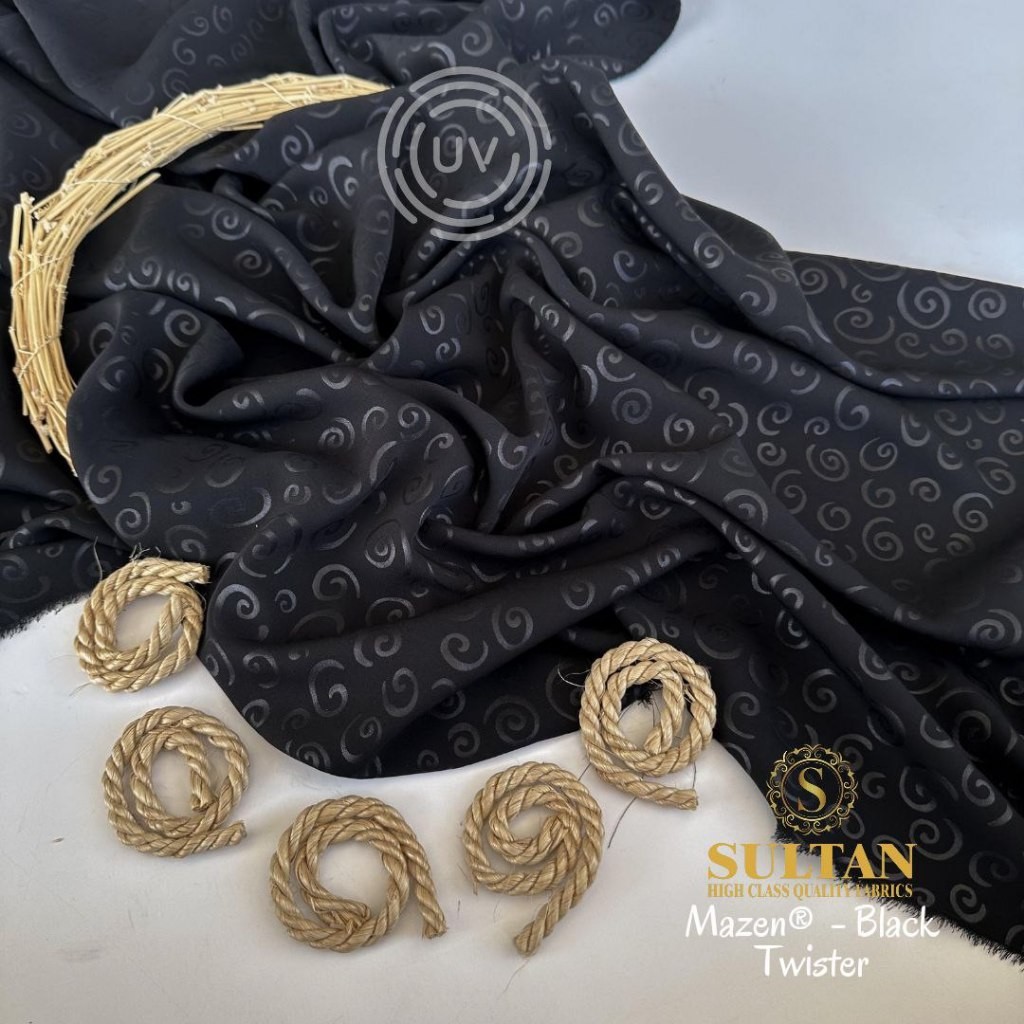 50CM MAZEN (MARZAN) EMBOS TWISTER DARK MAROON ANTI UV KAIN ABAYA SULTAN