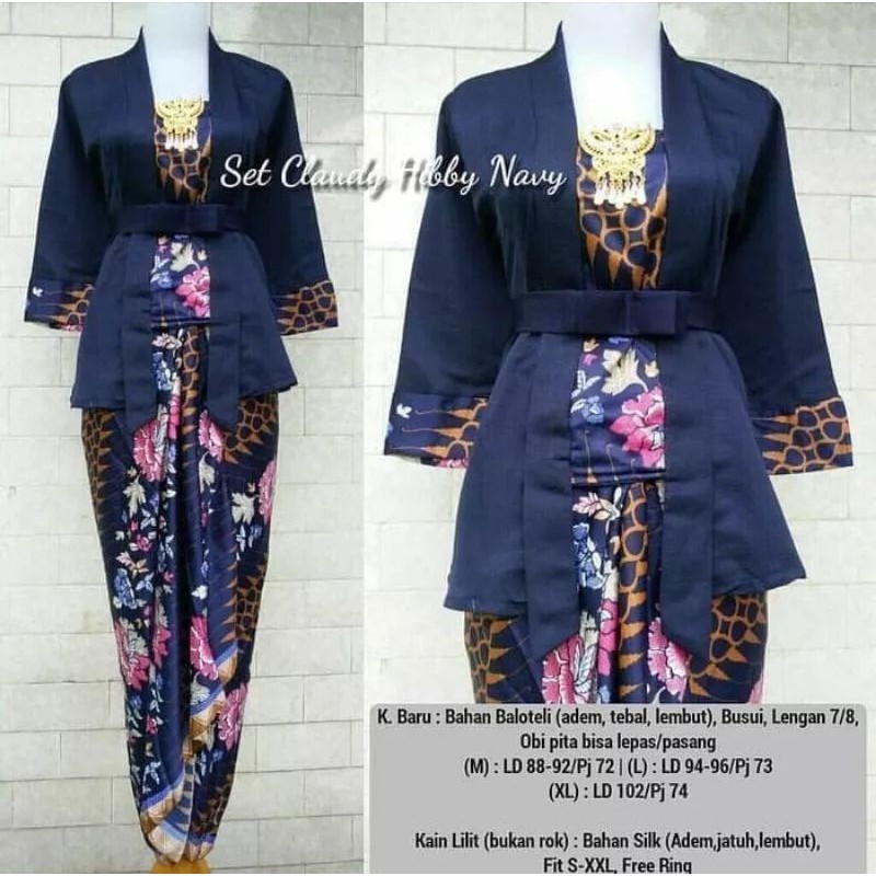 Stelan Kebaya Kutubaru Elnira Silver Kombinasi Terbaru Kebaya Modern Set Wisuda Kondangan Guru Acara