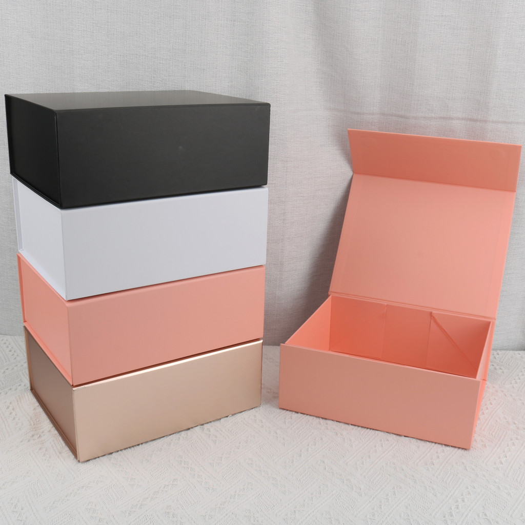 

Magnetic Flip Gift Box 1pcs White Black Pink Golden Folding Box for Gifting Birthday Wedding Handmade Candy Cardboard Box
